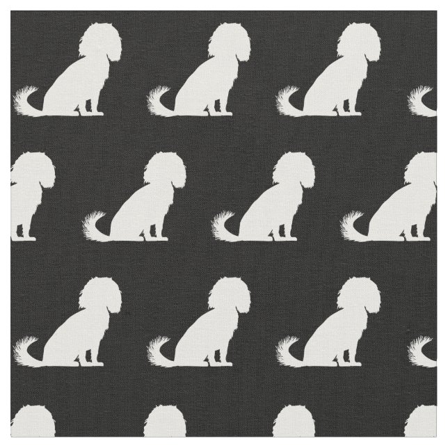 Tissu Cavalier King Charles Chien Silhouette Animal (Fermer)