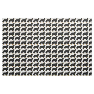 Tissu Cavalier King Charles noir et silo tan