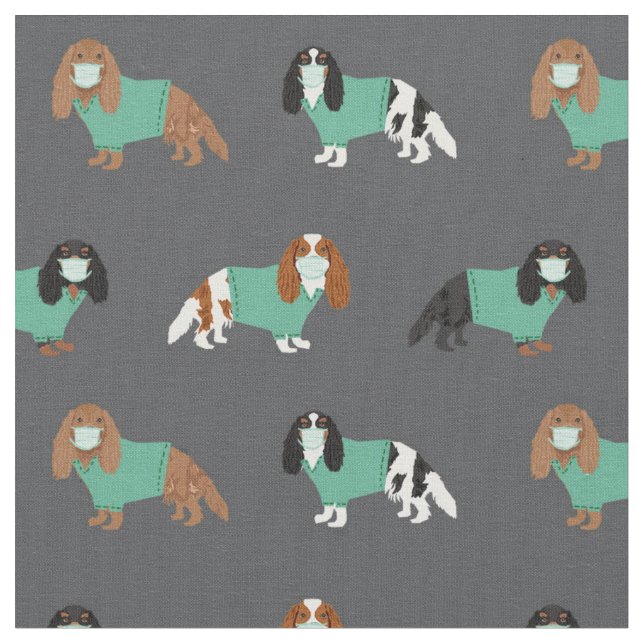 Tissu Cavalier le roi Charles Spaniel au charbon de bois (Fermer)