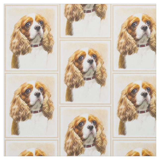 Tissu Cavalier Le Roi Charles Spaniel Peinture originale (Échantillon)