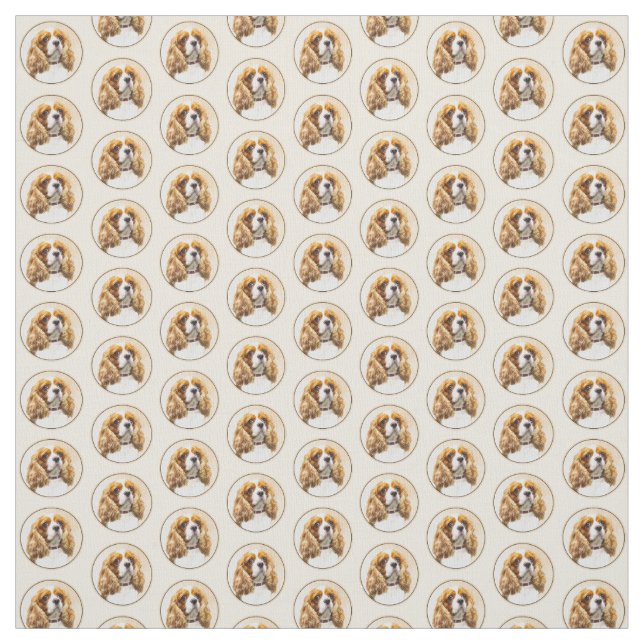 Tissu Cavalier Le Roi Charles Spaniel Peinture originale (Échantillon)