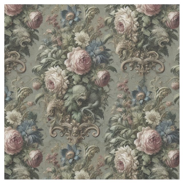 Tissu Ce qui se cache sous la fleur - Carrelage classiqu (Fermer)