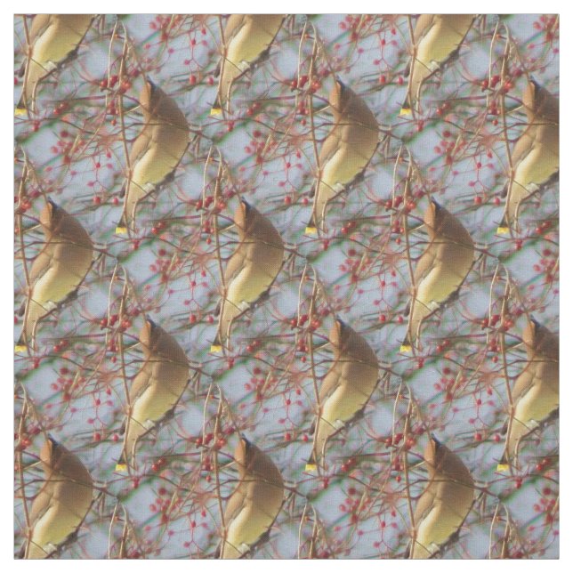 Tissu Cèdre cirage oiseaux Motif de la nature (Échantillon)