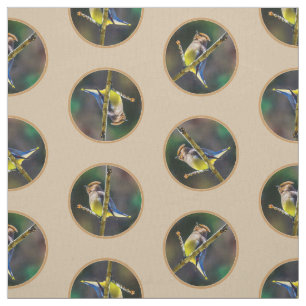 Tissu Cèdre cire Songbird Photo originale Oiseau sauvage