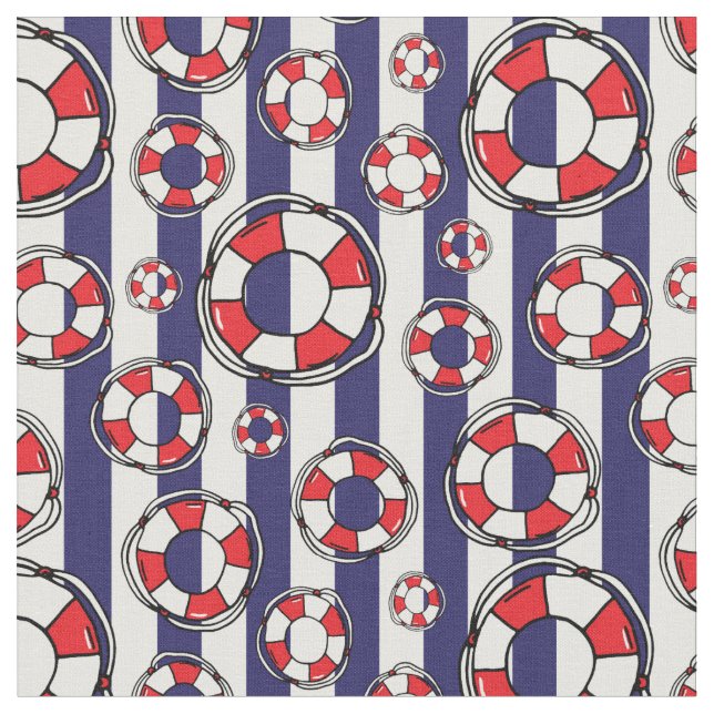 Tissu Ceintures de sauvetage nautiques et bandes Bleues  (Fermer)