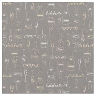 Tissu Célébrations de Champagne sur Grey
