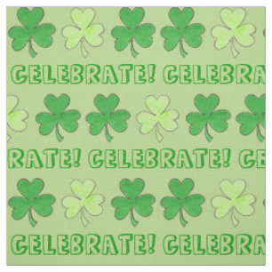 Tissu Célébrez la Saint Patrick's Day Shamrock Clover ve
