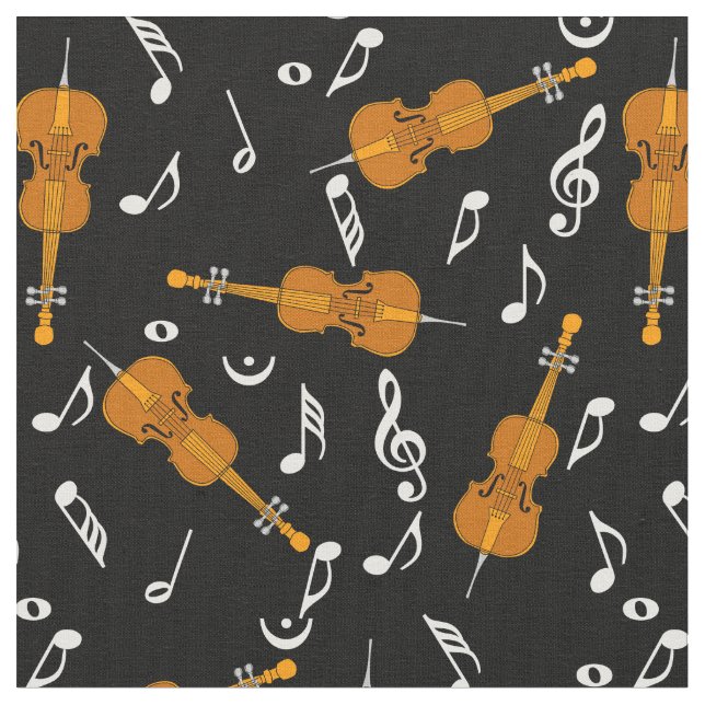 Tissu Cellos Music Notes Motif (Fermer)