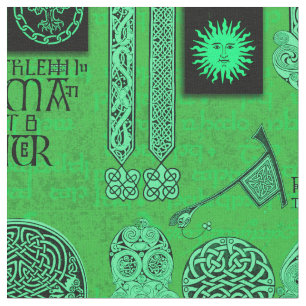 Tissu Celtic Gryphon et vert vert de Kells