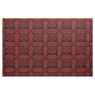 Tissu Celtic/rouge de coeur de conception tressé par