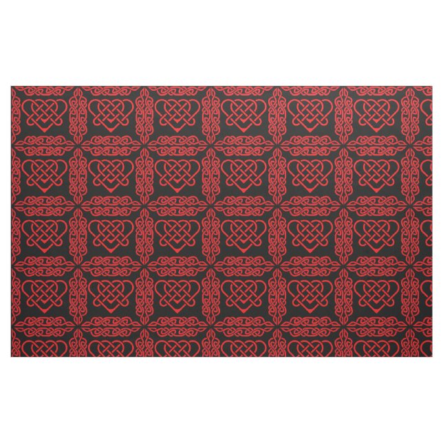 Tissu Celtic/rouge de coeur de conception tressé par (Fat Quarter)