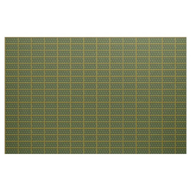 Tissu celtique de knotwork en vert et or (Yard)