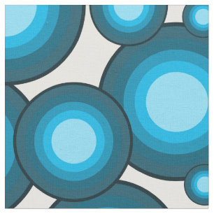 Tissu Cercle bleu des années 70