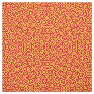 Tissu Cercle jaune coeur rouge Imprimer Motif géométriqu