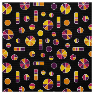 Tissu Cercles à secteurs et barres Motif 271019v2 - Noir