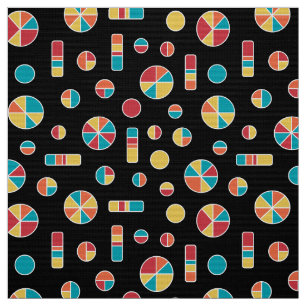 Tissu Cercles à secteurs et barres Motif 271019v3 - Noir