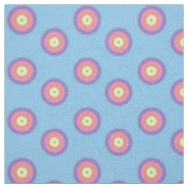 Tissu - Cercles arc-en-ciel sur bleu (Échantillon)