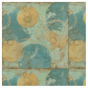 Tissu Cercles bleus et jaunes