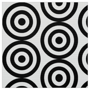 Tissu Cercles concentriques - noir sur le blanc