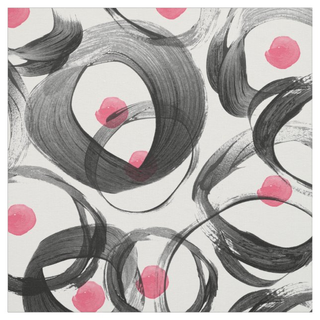 Tissu Cercles d'aquarelle rose Abstrait points (Échantillon)