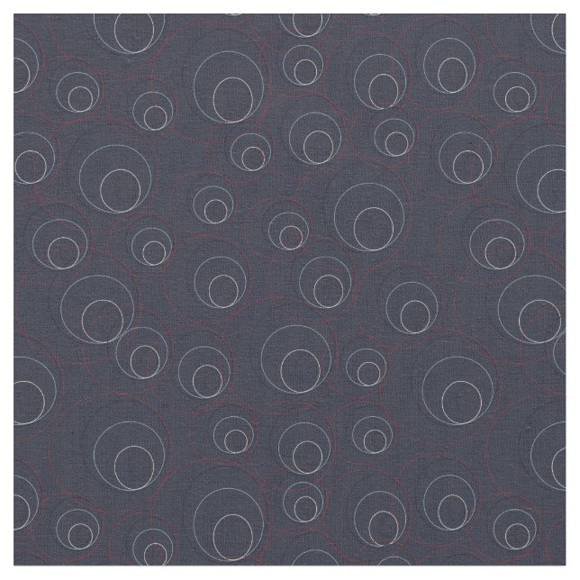 Tissu Cercles de superposition bleu rouge et beige sur b (Fermer)