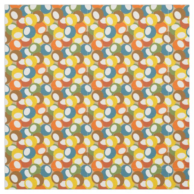 Tissu Cercles d'olivier des années 1970 (Échantillon)