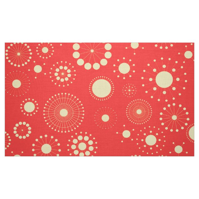 Tissu Cercles Jaune et Corail Modernes (Fat Quarter)