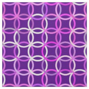 Tissu Cercles Modernes du Milieu du Siècle, améthyste et