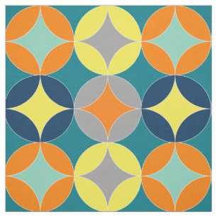 Tissu Cercles modernes du milieu du siècle Motif géométr