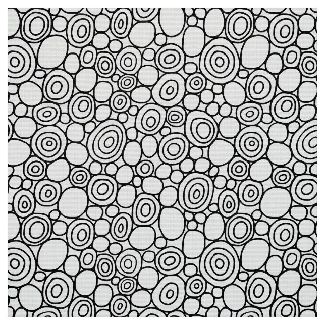 Tissu Cercles Motif 210819 - Noir et blanc (Échantillon)