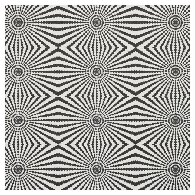 Tissu Cercles noirs blancs illusion d'optique amusant (Échantillon)