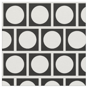 Tissu Cercles noirs et blancs et Carrés