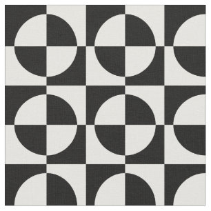 Tissu Cercles noirs et Carré