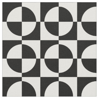 Tissu Cercles noirs et Carré