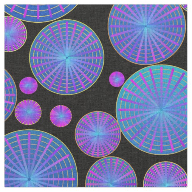 Tissu Cercles Roues et disques avec rayons (Fermer)
