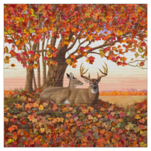 Tissu Cerf blanc en automne Nouvelle-Angleterre Couleurs