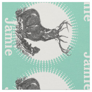 Tissu Cerf personnalisé à la menthe moderne