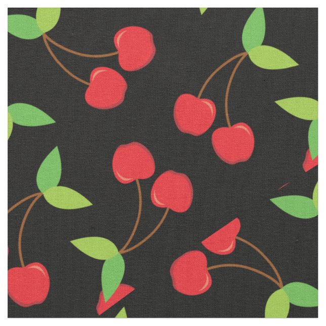 Tissu Cerises Mignon Fruit Cuisine (Fermer)