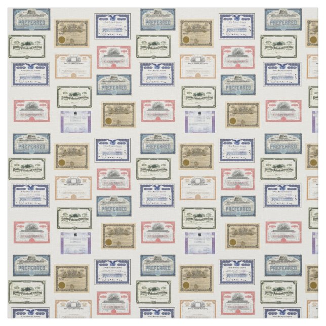 Tissu - certificats du marché de Wall Street (Échantillon)