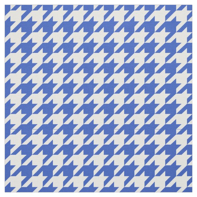 Tissu Cerulean Blue, White Houndstooth Motif #2M (Échantillon)
