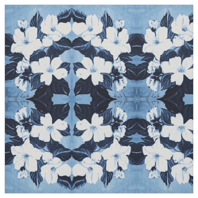 Tissu Ces Blossom Blues (Échantillon)