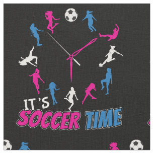 Tissu C'est Soccer Time Girls Soccer Citation
