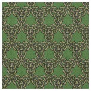 Tissu Chaîne celtique de dragon dans vert-foncé