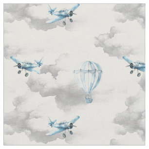 Tissu Chambre enfant fantaisiste avion dans les nuages g