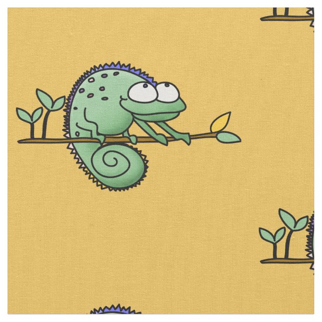 Tissu Chameleon Cute Funny (Fermer)