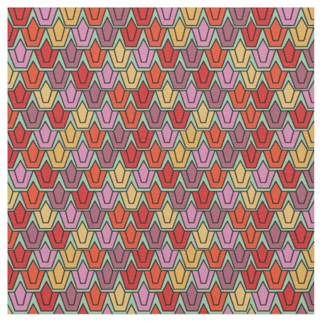Tissu Champ de tulipe mixte (Fermer)