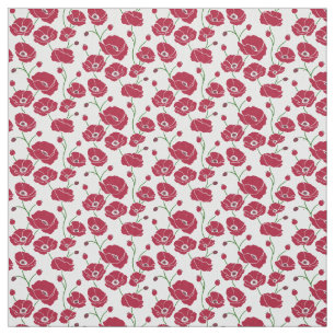 Tissu Champ rouge de pavots