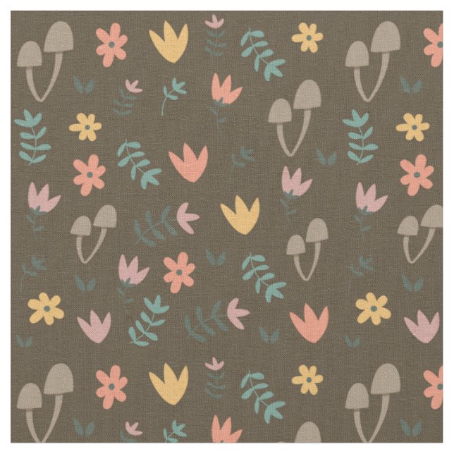 Tissu Champignons dans le Motif de jardin (Fermer)