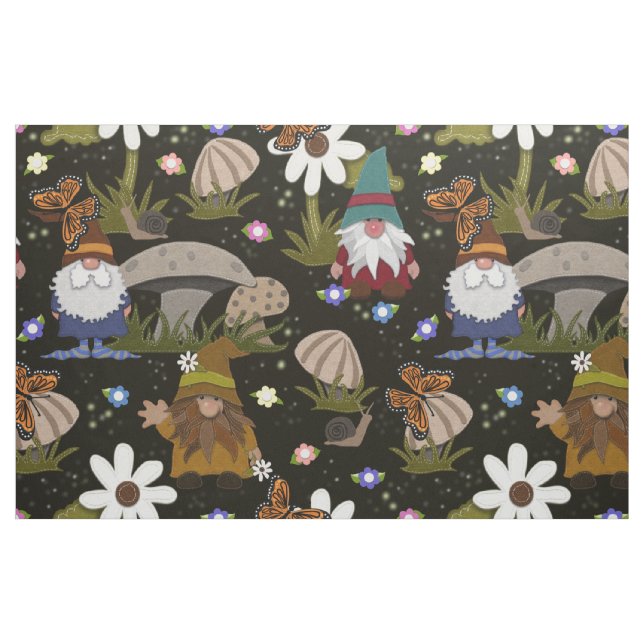 Tissu Champignons et papillons des forêts (Fat Quarter)