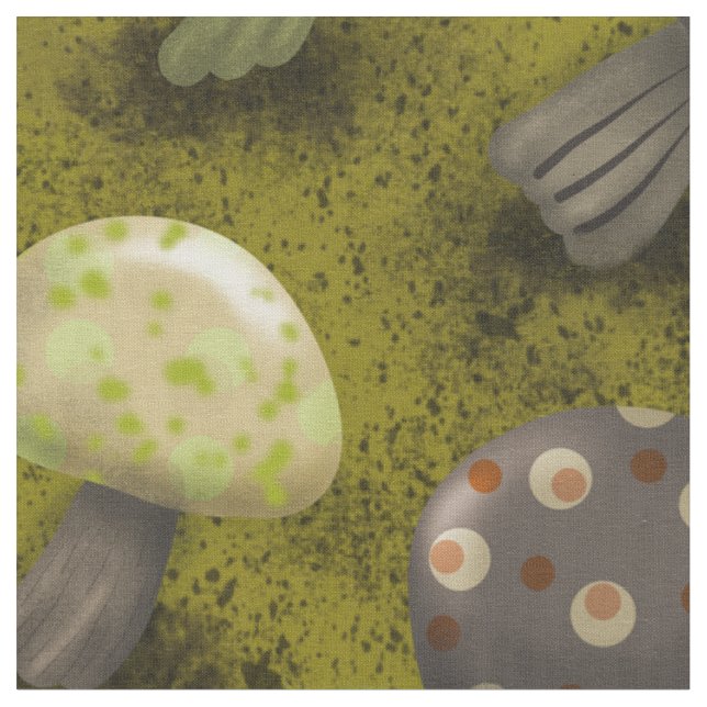 Tissu Champignons et plus de champignons Grande répétiti (Fermer)